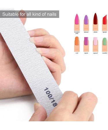25 Pack 100/180 Grit Nail Files for Acrylic Nails - Professional Double Sided Emery Boards - Type 1 - Buy Online on GoSupps.com