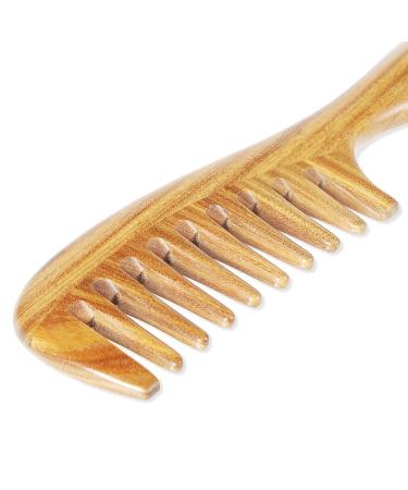 Onedor 100% Natural Green Sandalwood Hair Comb - Anti-Static Wooden Detangler (Extra Wide Tooth) - Buy Online on GoSupps.com