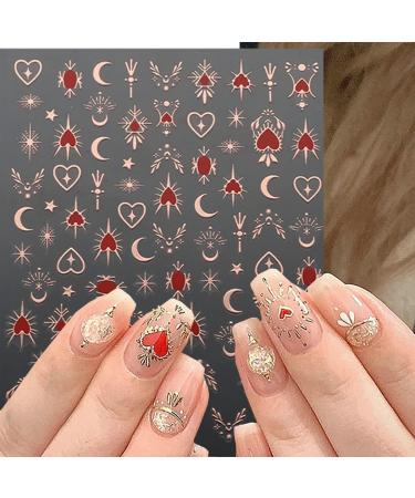 9 Sheets Moon Star Nail Art Sticker 3D Self-Adhesive Sun Nail Stickers Nail Tip Decorations Decals for Nail Art Nail Supplies for Women Girls DIY Nail Tips Design - Buy Online on GoSupps.com