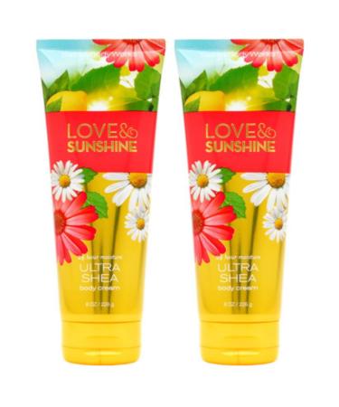 Bath and Body Works Gift Set of of 2 - 8 oz Body Cream - (Love & Sunshine) Multicolor Full