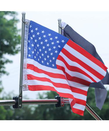 2 PCS Stainless Steel Rail Mount Boat Pulpit Staff Flag Pole (7/8 - 1 Inch) - Buy Online on GoSupps.com