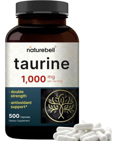 NatureBell Magnesium Glycinate Capsules 500mg & Taurine Capsules 1,000mg Per Serving Bundle Pack | Chelated & Purified Mineral | Essential Amino Acids Supplement - Buy Online on GoSupps.com
