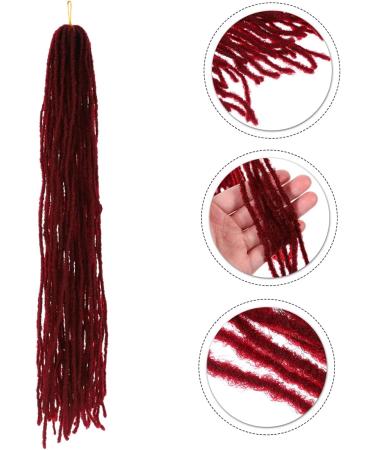 Healeved Dirty Little Braids Dreadlock Extensions Braided Long Dreadlocks Fashionable Hair Wig Hair Extensions Dreadlock Crochet Hair Clip on Ponytails for Women High Temperature Wire 90X8CM Claret - Buy Online on GoSupps.com
