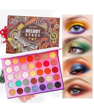 EYESEEK Bright Eye Makeup Sets  Eyeshadow Palette  High Pigmented Pallets  Matte Shimmer Eye Shadow Plattet Gift Sets Starter Kit for Halloween A10 - Neutral-35