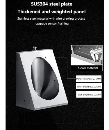 Household Products Induction Urinal 304 Stainless Steel Wall-Mounted Men's Urinal Bathroom Accessories Urinal with Siphon Automatic Flush Valve Suitable for Toilets S - Buy Online on GoSupps.com