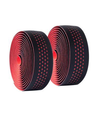 Jaswill Bike Handlebar Tapes, Road Bicycle Bar Tape, EVA Handle Wraps for Road Cycling Handlebars 2 Rolls (Red)