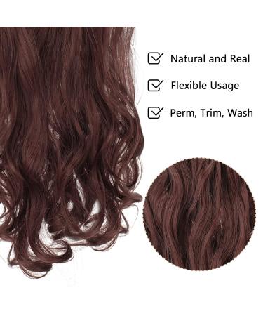 Feshfen Clip In Hair Extensions Set - 16 Clips Wavy Synthetic Hair - Dark Brown 50cm - Easy-to-Use Hair Part Extensions for Women - Buy Online on GoSupps.com