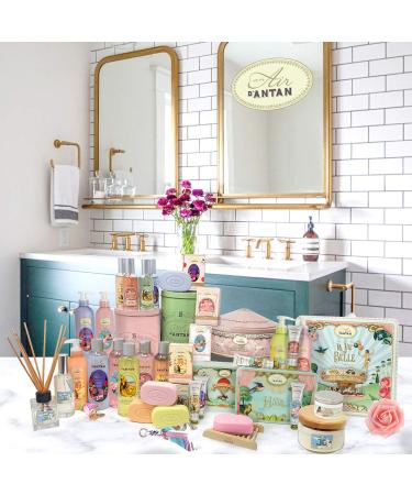 Un Air d'Antan Bar Soap Gift Set for Women - 4 Piece Fancy Soaps with Organic Shea Butter, Sweet Almond Oil, and Argan Oil - Perfect Small Gift For Her - Buy Online on GoSupps.com