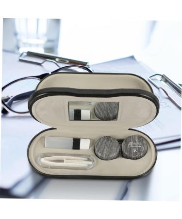 Lurrose Dual-Purpose Travel Glasses Case Set | Leather Contact Lens Etui | Trendy Sunglasses Holder | Compact 15.8x7.4cm for Home & Outdoor Use - Buy Online on GoSupps.com
