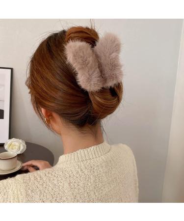 Muloo Butterfly Hair Clip Cute Plush Hair Clips for Thick Hair Grip Hair Clamps for Women Strong Hold Hair Accessories Butterfly Hair Clip Black - Buy Online on GoSupps.com