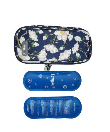 Onegenug insulin travel cooling bag diabetes medical cooling bag Isothermal insulin bag with 2 ice cream bags for medication cooler capok pattern