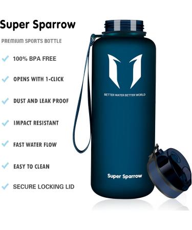 Super Sparrow 1.5L Leak-Proof Water Bottle | BPA-Free Sports Bottle for School Sports & Cycling - Blueberry - Buy Online on GoSupps.com