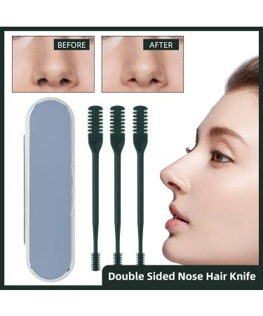 3 Pack Nose Hair Trimmer 2 in 1 Professional Double Headed Clipper - Dark Green Nose Hair Remover for Men & Women - International Shipping Available - Buy Online on GoSupps.com