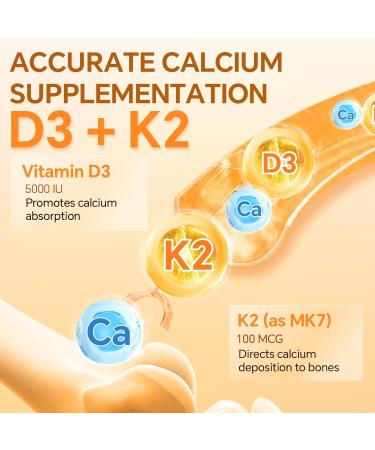 ZEBORA Vitamin D3+K2-5000 IU Vitamin D3 + 100 mcg K2 MK-7 - Maximum Absorption for Bone, Teeth, Heart & Immune Support - Easy to Swallow, Gluten-Free, 120 Capsules 120 Count (Pack of 1) - Buy Online on GoSupps.com