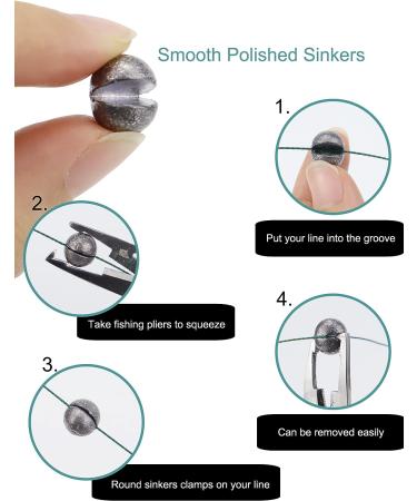 Avlcoaky Split Shot Fishing Weights 0.15oz 50-Pack - Large Sinkers for Fishing Line, Removable Round Split Shot Sinkers for Saltwater & Freshwater Fishing - Buy Online on GoSupps.com