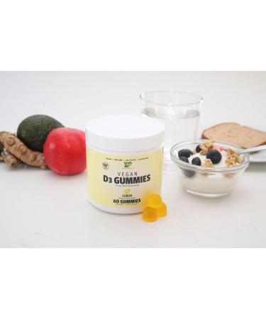 Certified Vegan Vitamin D3 Gummies 1 000 IU per Gummy | Lemon Flavor | Plant-Based & Limited-Ingredient | Non-GMO Gluten-Free Soy-Free | Immune & Bone Health Support for Adults Seniors & Kids - Buy Online on GoSupps.com