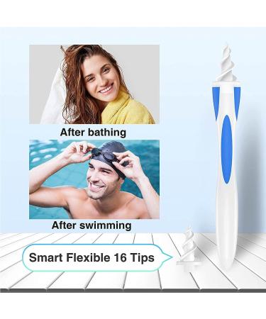 MRXMXV Spiral Earwax Remover Kit - Reusable & Safe Ear Cleaner with 16 Soft Tips (Blue & White) - Buy Online on GoSupps.com