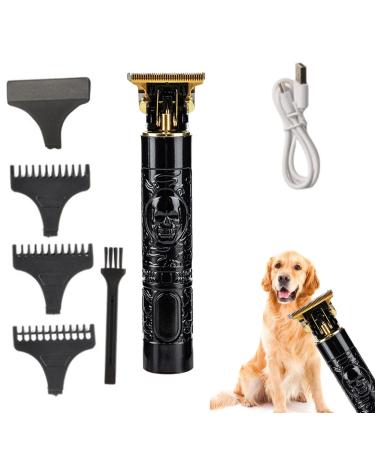 Rechargeable Hair Trimmer T9 - USB Rechargeable Skull Pattern Mustache Trimmer for Beard | Cordless T-Blade Hair Trimmer for Mustaches Nose Hair and Detailing and Grooming Xinhuan Black
