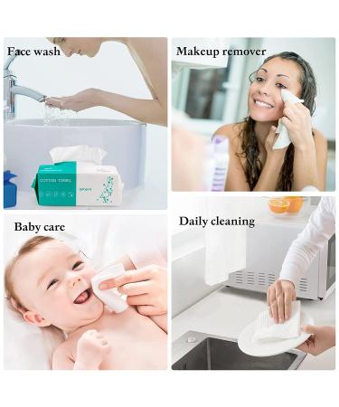 Disposable Cotton Face Towels for Cleansing and Skincare - Pack of 100 - Buy Online on GoSupps.com