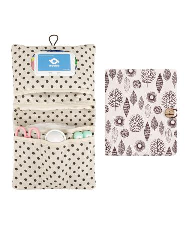 Baby Diaper Bag with Changing Pad for Mom on the Go Small Diaper Bag Organizer for Diapers Cream Wipes (Leaf) - Buy Online on GoSupps.com
