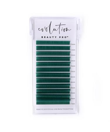 Colored Lash Extensions Easy Fanning Mixed Tray 10-17mm (Emerald)