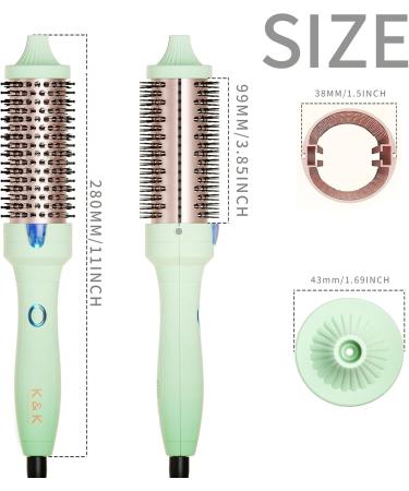 Shop K&K 1.5 Inch Thermal Brush - Ionic Heated Round Brush for Smooth Blowouts & Natural Curls - Dual Voltage Fast Heating - Perfect for All Hair Types - Buy Online on GoSupps.com