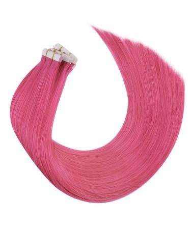 Moresoo Hot Pink Tape-In Hair Extensions | 16 Inch Remy Real Hair | 10 Pieces 20 Grams/Pack | Silky Invisible 40 cm - Buy Online on GoSupps.com