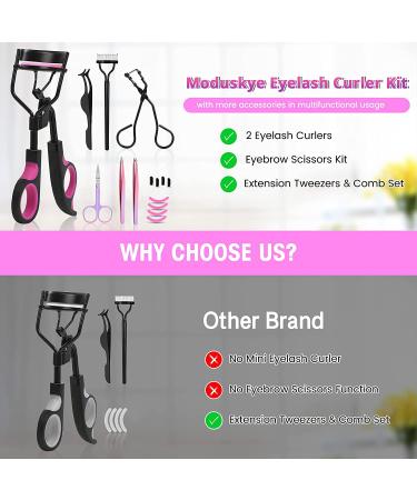 Moduskye 7-in-1 Eyelash Curler Set with 4 Replacement Pads - Long-Lasting Natural Lashes - Buy Online on GoSupps.com