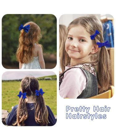 BekeCidi 20-Piece Bow Hairdress Set - Sequin Bow Clips & Rubber Bands for Girls - Blue Hair Accessories - Buy Online on GoSupps.com
