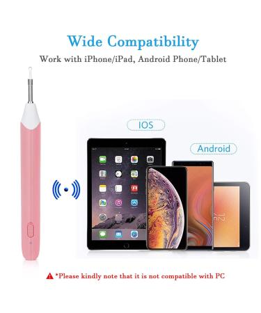 3.9mm Otoscope Ear Endoscope for Ear Wax Removal | 6-Light Ear Inspection Camera HD Waterproof Ear Scope for Kids and Adults | Pink | Compatible with Android iPhone - Buy Online on GoSupps.com