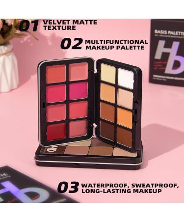 Eyeshadow Palette | 16-Color Cream Blush and Highlighter Palette | Long-Lasting Bronzing and Face Powders for All Occasions Parties and Travel - Buy Online on GoSupps.com