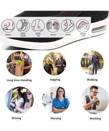 ZGDG Diabetic Shoes for Women - Wide Width Adjustable Sneakers for Swollen Feet, Edema, Arthritis - Size 6.5 Wide - Non-Slip Indoor/Outdoor Walking Shoes - Buy Online on GoSupps.com