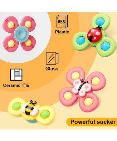 Suction Toys for Baby: 3PC Bath Toys with Rotation Suction Cup for Dining Table, Bathing, Traveling - Buy Online on GoSupps.com