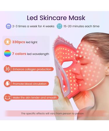 LED Light Mask for Face - Red & Blue Light Therapy 7 Colors Silicone Facial Device for Collagen Production | International Shipping - Buy Online on GoSupps.com