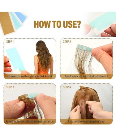 EHDIS Hair Extension Tape Tabs - 9 Sheets Double Sided Adhesive Tapes with Glue Remover Scraper Tool Set - Buy Online on GoSupps.com