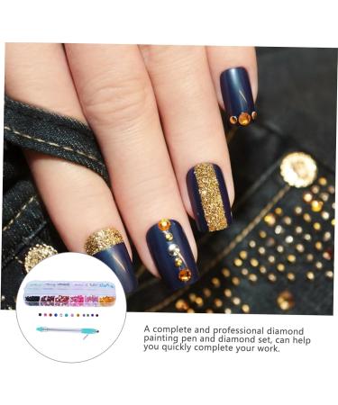 Ipetboom 1 Set Manual Drilling Pen Dotting Pen Nail Art Nail Dotting Pen Rhinestone Painting Tool Sewing Cross Pen Nail Art Pen Tools Diamond Manicure Stainless Steel Rhinestones - Buy Online on GoSupps.com