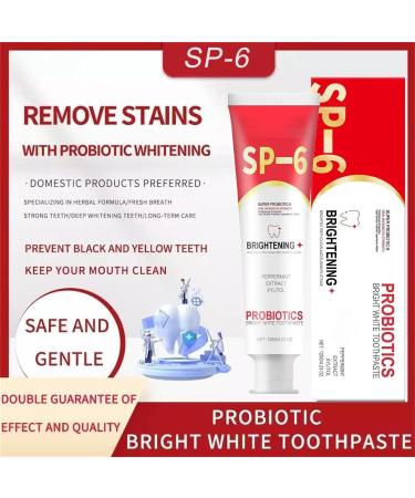 SP-6 Probiotics Ultra White Toothpaste - Brighten Your Smile & Freshen Breath | International Shipping - Buy Online on GoSupps.com