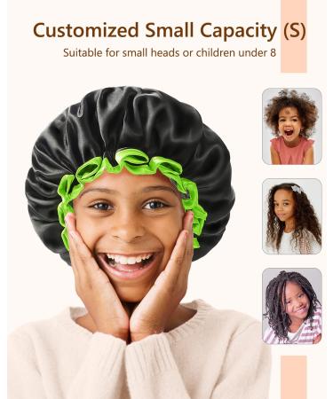 Mikimini Black Shower Hoods for Kids - 2 Pack Double-Layer Waterproof Bathing Hair Caps - Soft Comfortable PEVA Cute Stretchy Design (Black & Green) - Buy Online on GoSupps.com