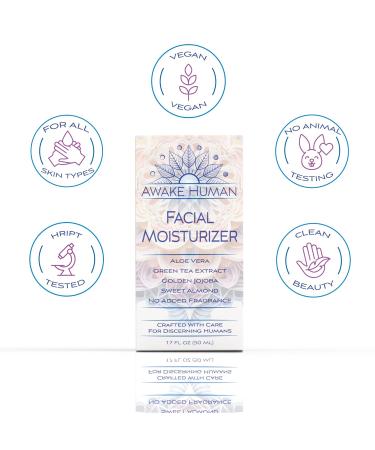 Natural Face Moisturizer for Dry Sensitive Skin | Organic Aloe & Green Tea Cream | Vegan Cruelty-Free Anti-Aging Unscented - Buy Online on GoSupps.com