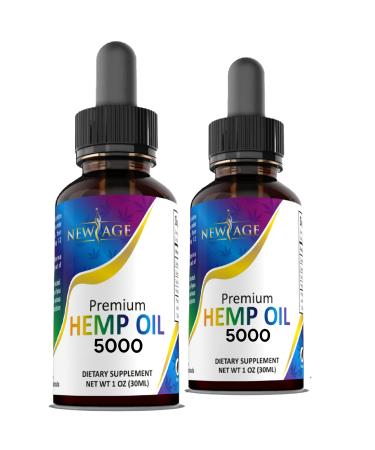 New Age Hemp Oil - All Natural Grown and Made in The USA! (5000 (Pack of 2))
