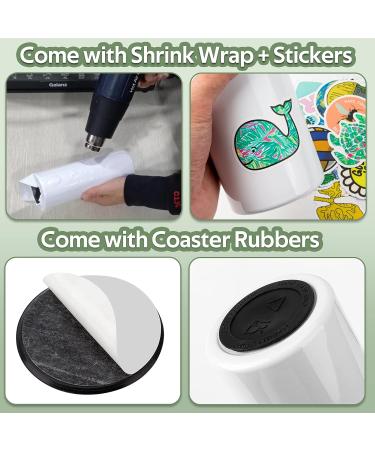 8 Pack 20oz Triple-Insulated Sublimation Tumbler Set with DIY Stickers and Accessories - Buy Online on GoSupps.com