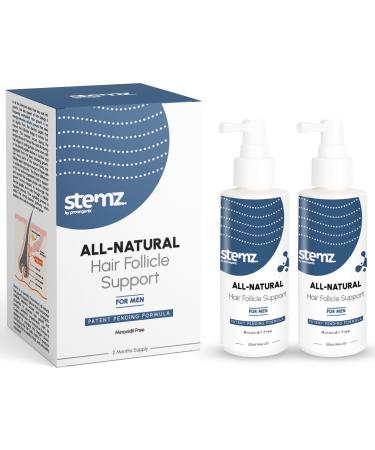 Stemz for Men - Natural Alternative to Minoxidil - Ecklonia Cava Eclipta Alba Rosemary Oil Natural Peptides- Powerful Scalp Support - Delivers Results in 90 Days - 2-Month Supply 4 Fl Oz (Pack of 2)