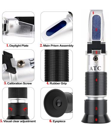 Buy XRClif Honey Refractometer with ATC - Portable Handheld LCD Display for Accurate Sugar Content Measurement (BRIX 58-92%) - Ideal for Honey Fruit Drinks & More - Buy Online on GoSupps.com