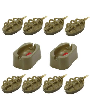 Inline Method Feeders Set with Quick Release Moulds for Carp Fishing Bait Holder Tool