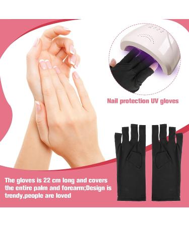 WLLHYF Anti UV Gel Nail Gloves - Fingerless Sun Protection Gloves 22cm-Black - Buy Online on GoSupps.com