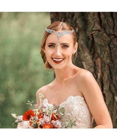 Lurrose Bridal Head Chain | Silver Forehead Headband Jewelry for Wedding Hair Accessories - Buy Online on GoSupps.com
