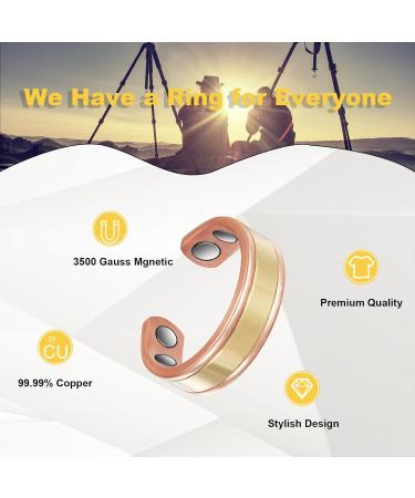Shop Elegant Copper Rings for Women | Pure Two-Tone Gold Magnetic Adjustable Jewelry - Buy Online on GoSupps.com