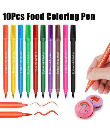 Food Coloring Marker Pens Kits Edible MarkersHook Drawing Pens Sided Food Grade Pens Gourmet Writers for Decorating Fondant Cakes Cookies Frosting Marshmallows Easter Eggs/l - Buy Online on GoSupps.com