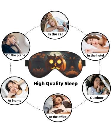 SSIMOO Owl Pumpkin Halloween Sleep Mask - Adjustable Breathable Eye Mask for Comfortable Sleep | International Shipping - Buy Online on GoSupps.com