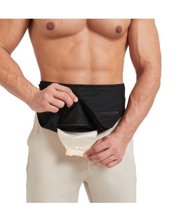 Ostomy Belt Ostomy Bag Cover for Keeping Ostomy Bag in Place Stealth Colostomy Support Belt Ostomy Wrap for Men Women Swimming Outdoor Activities (L)